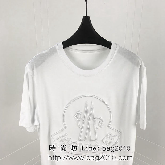 MONCLER蒙口 19ss早春新款 大logo刺繡圖案短袖 高密度立體刺繡工藝 簡約百搭款 ydi2130